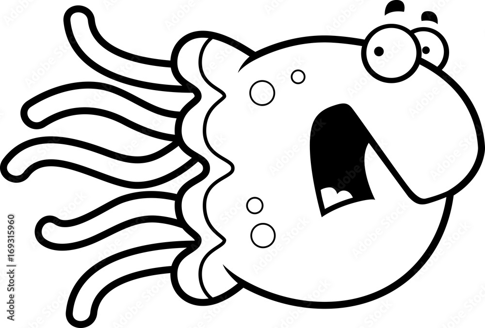Scared Cartoon Jellyfish Scared Cartoon Jellyfish