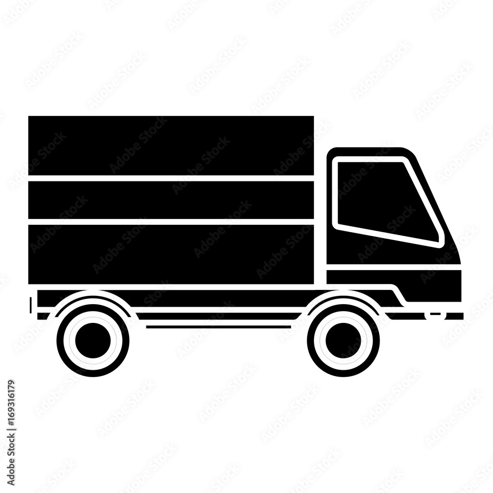delivery truck van product goods shipping transport service vector illustration delivery truck van product goods shipping transport service vector illustration