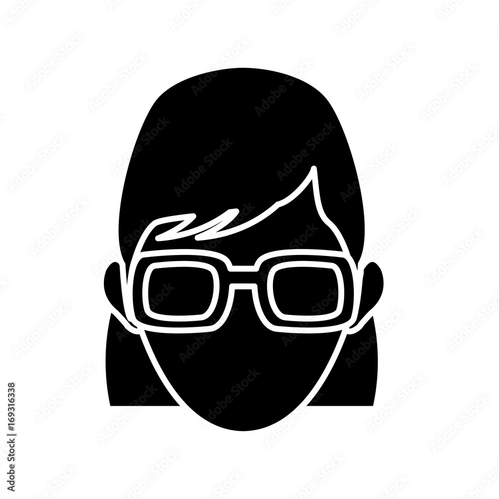 character woman head person profile image vector illustration