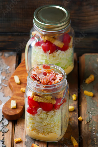 BLT Salad in the maison jar.