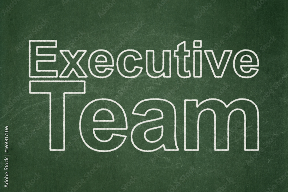 Fototapeta premium Business concept: Executive Team on chalkboard background