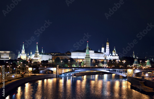 Moscow city landscape at night