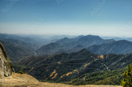 Views from Moro Rock in Sequoia and Kings Canyon National Park, California. photo