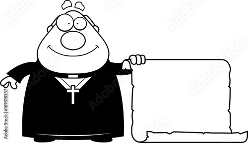 Cartoon Priest Sign