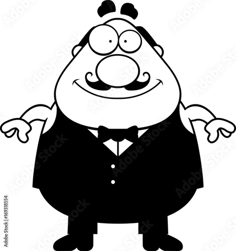 Smiling Cartoon Waiter