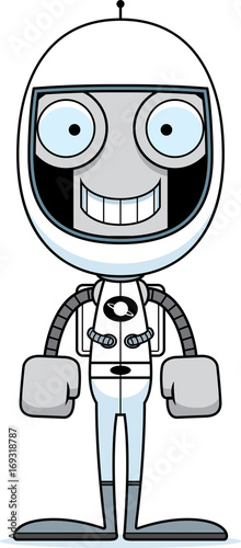 Cartoon Smiling Astronaut Robot