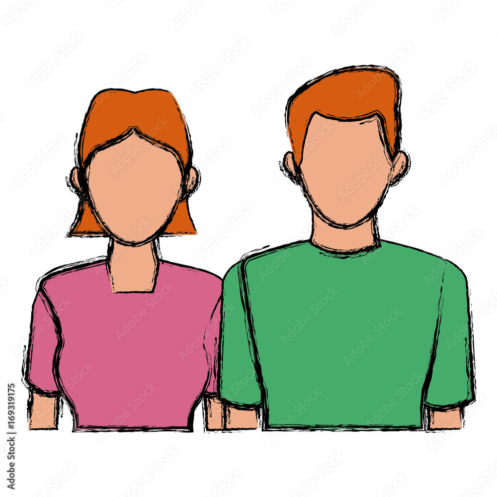 delivery man and woman portrait people worker vector illustration delivery man and woman portrait people worker vector illustration
