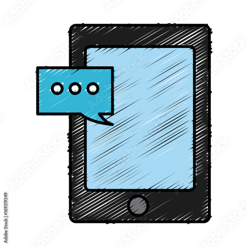 digital tablet pc delivery chat message order service vector illustration