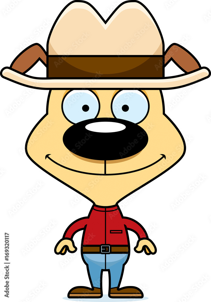 Cartoon Smiling Cowboy Puppy