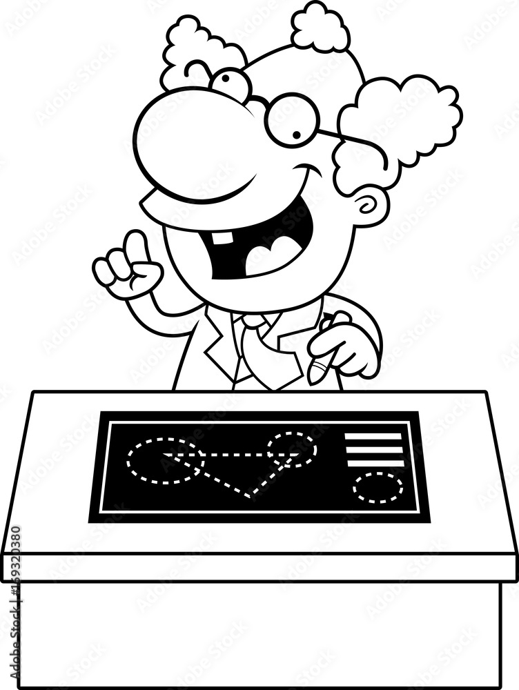 Cartoon Mad Scientist Blueprints Stock Vector Adobe Stock