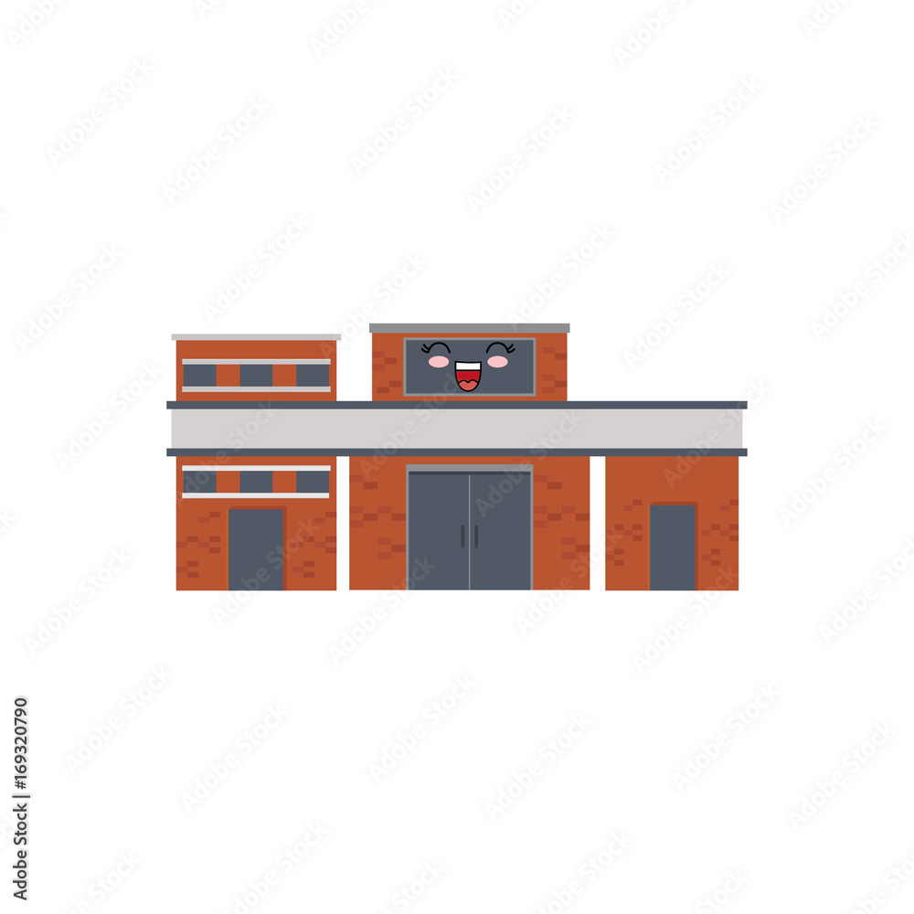 kawaii city building icon over white background colorful design vector illustration kawaii city building icon over white background colorful design vector illustration