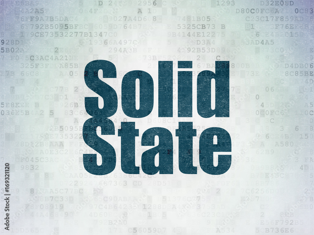 Science concept: Solid State on Digital Data Paper background Science concept: Solid State on Digital Data Paper background