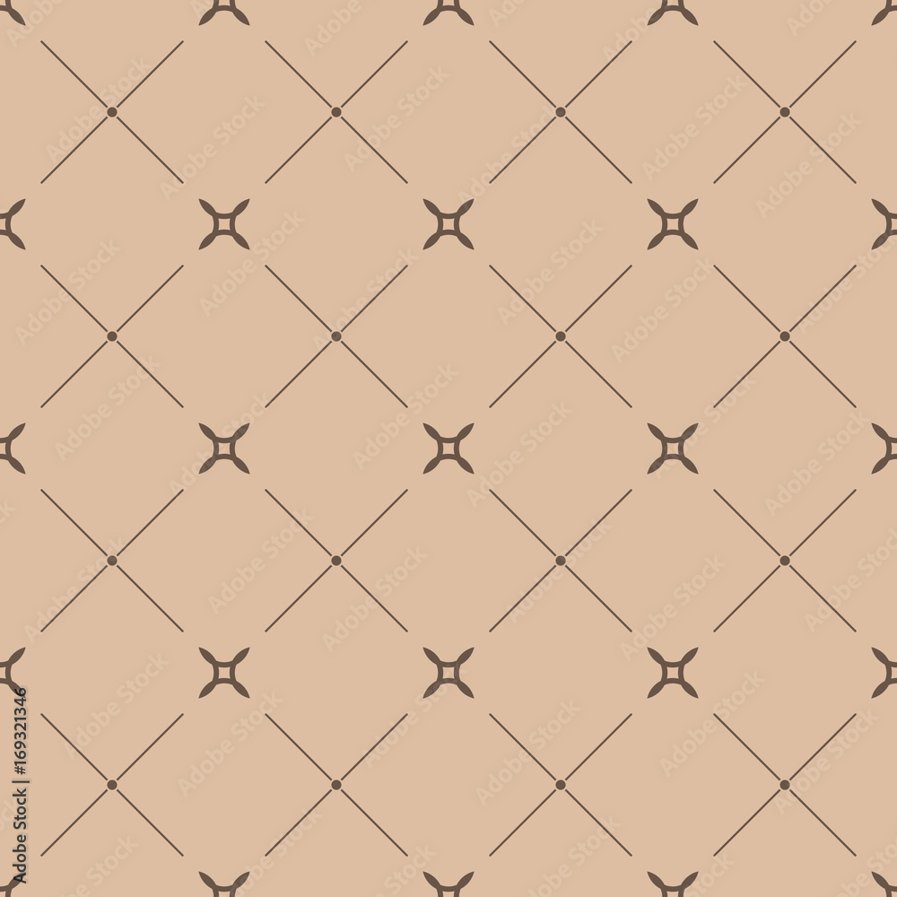 Fototapeta premium Geometric brown seamless pattern as background