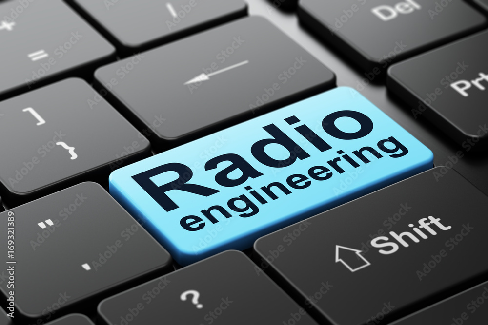 Fototapeta premium Science concept: Radio Engineering on computer keyboard background