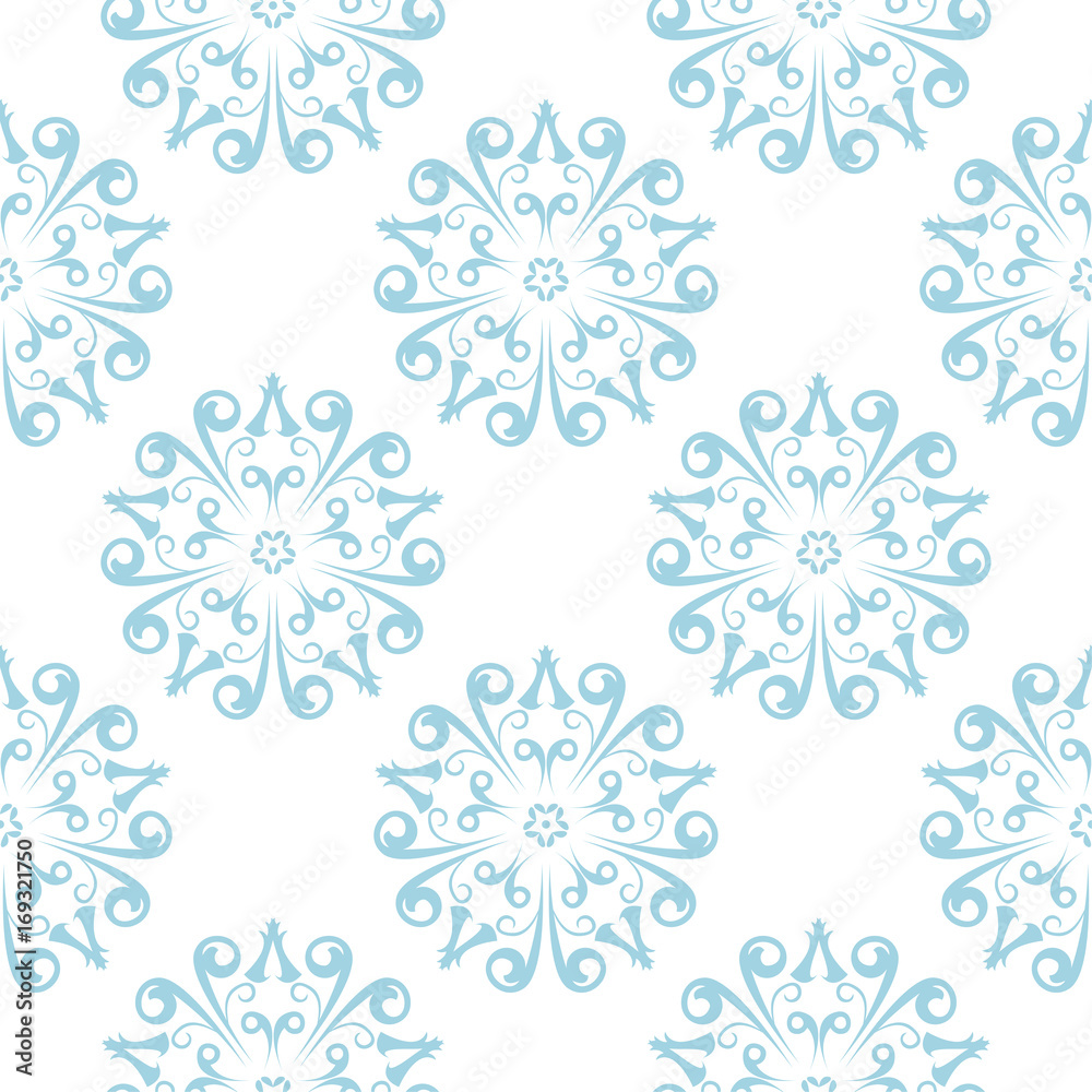 Seamless pattern with blue wallpaper ornaments Seamless pattern with blue wallpaper ornaments