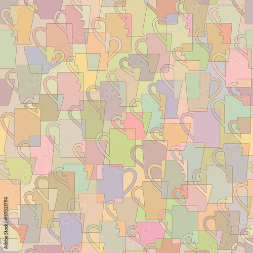 tea cup pattern 2 / Vector seamless pattern of multicolored tea cups. 