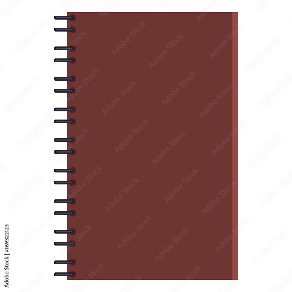 Vector Flat Illustration - Brown Closed Notepad Vector Flat Illustration - Brown Closed Notepad