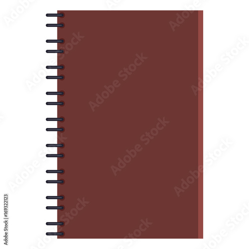 Vector Flat Illustration - Brown Closed Notepad