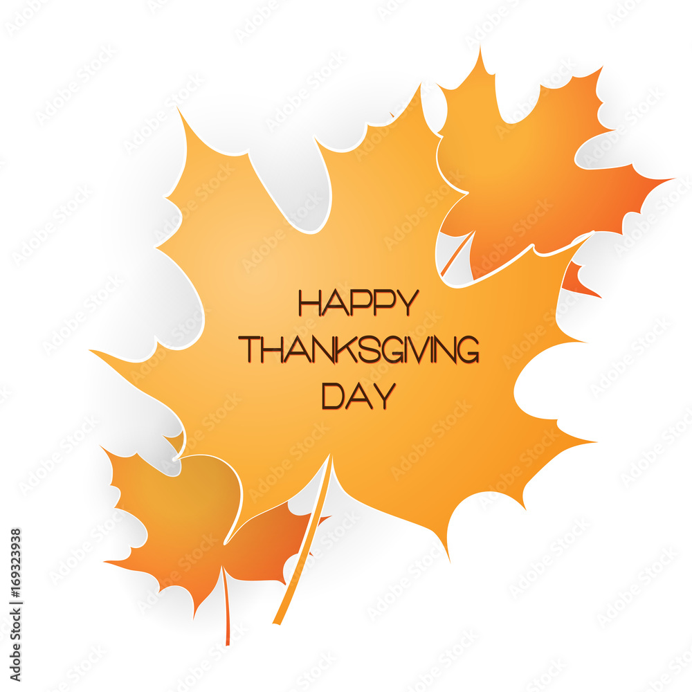 Happy Thanksgiving Day background with beautiful autumn maple leaves. Card template, sticker, tag or label. Can be use as flyer, poster, banner. Happy Thanksgiving Day background with beautiful autumn maple leaves. Card template, sticker, tag or label. Can be use as flyer, poster, banner.