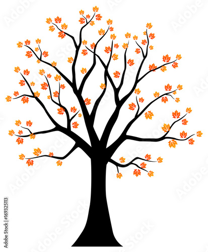 Autumn tree. Vector illustration