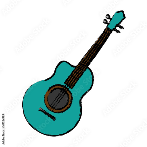 guitar instrument icon over white background vector illustration