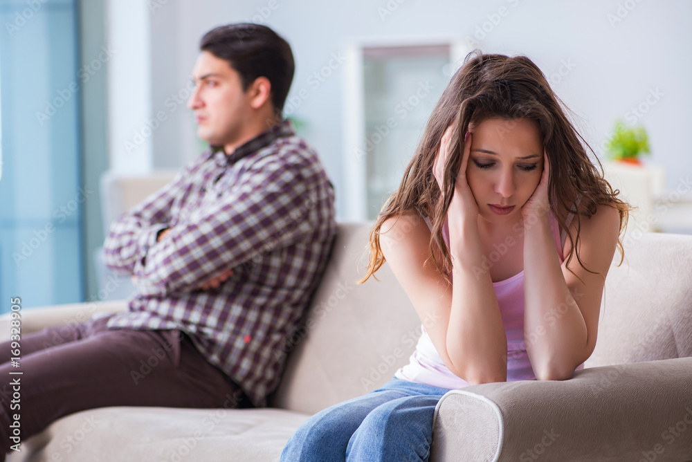 Young family in broken relationship concept