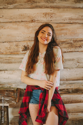 Portrait of a young hipsters girl .