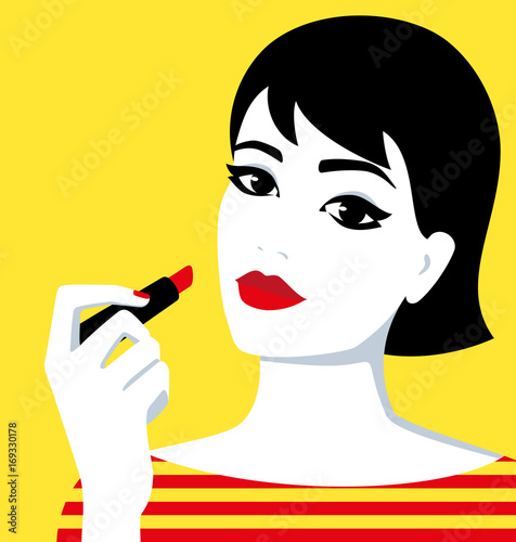 Girl holding lipstick