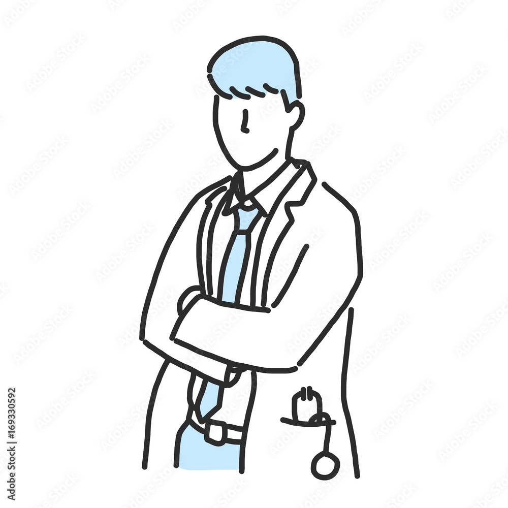 Doctor. line drawing and hand drawn. vector illustration. Doctor. line drawing and hand drawn. vector illustration.