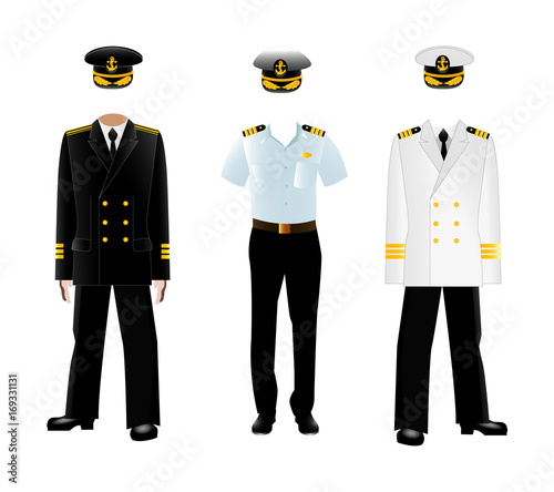Navy captain uniform, vector