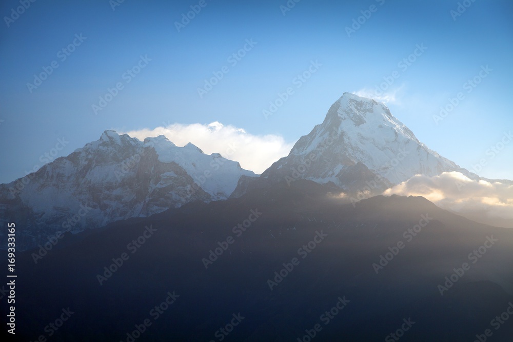 Blue horizon of Annapurna 1 I and Annapurna south