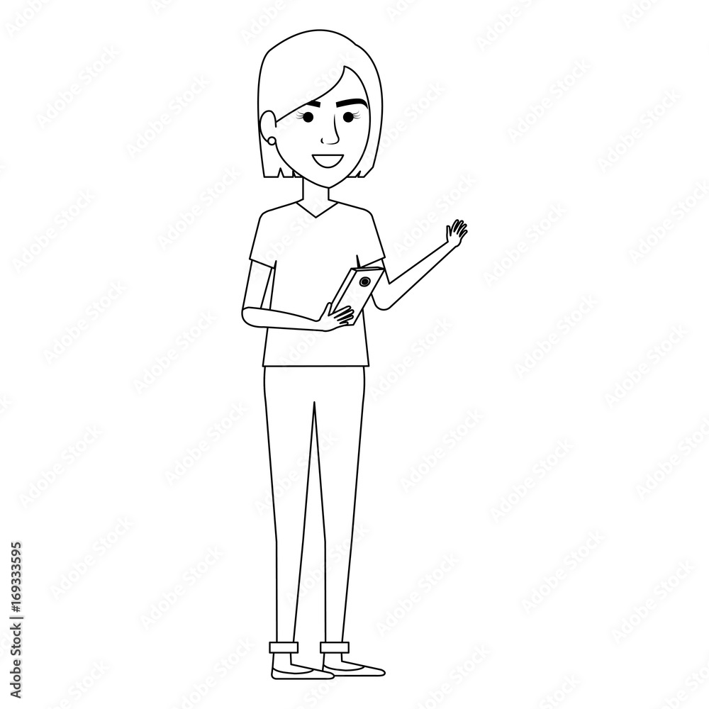 beautiful businesswoman with smartphone avatar vector illustration design beautiful businesswoman with smartphone avatar vector illustration design