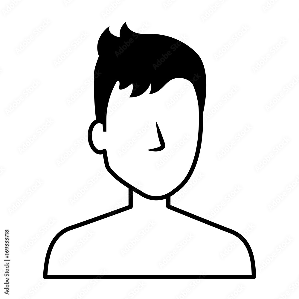 young man shirtless avatar character vector illustration design young man shirtless avatar character vector illustration design