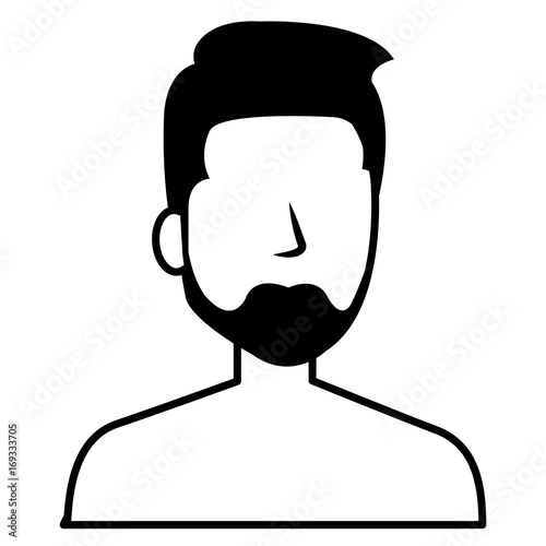 young man shirtless avatar character vector illustration design