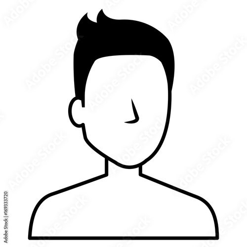 young man shirtless avatar character vector illustration design