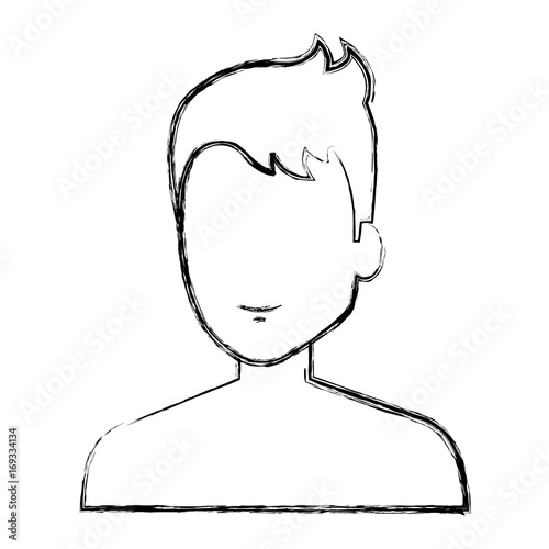young man shirtless avatar character vector illustration design