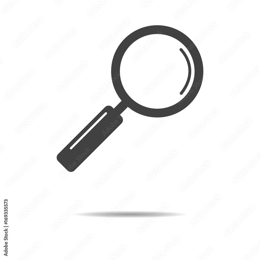 Magnifying glass icon - simple flat design isolated on white background, vector Magnifying glass icon - simple flat design isolated on white background, vector