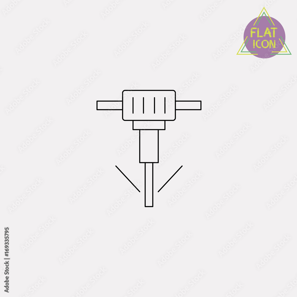 jackhammer line icon jackhammer line icon