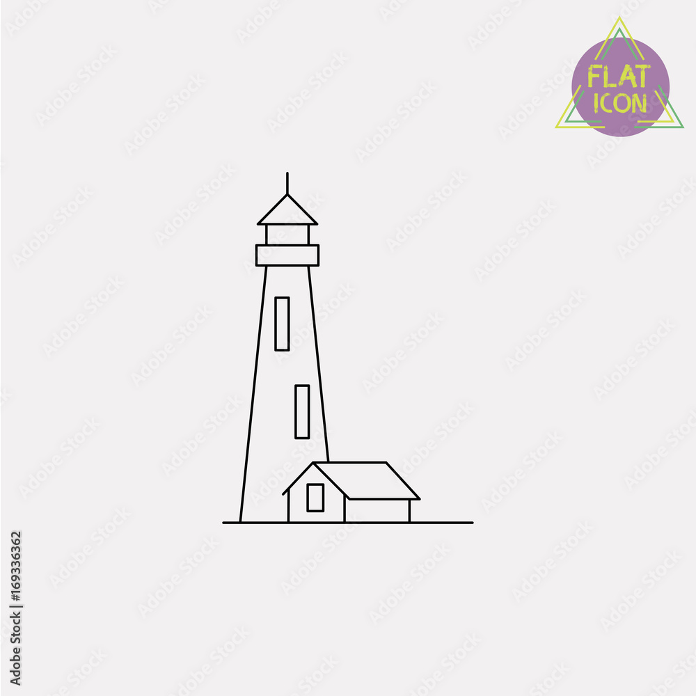 lighthouse line icon