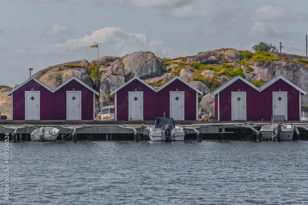 Red boat houses