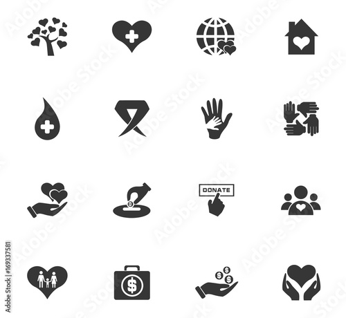 Charity icons set
