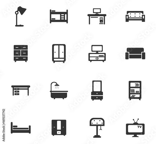 Hotel icons set