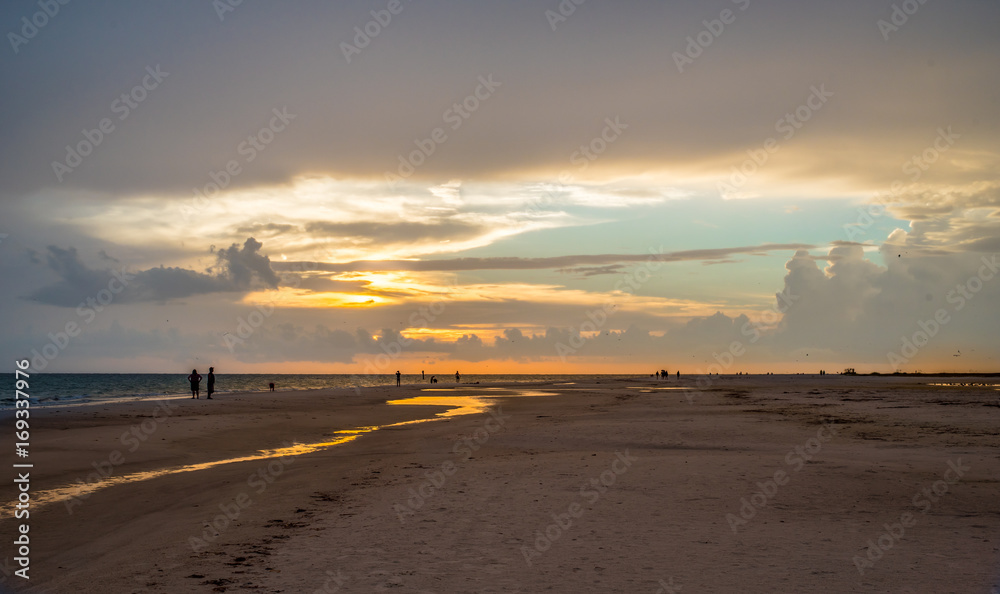 Sunset Walking down the beach Sunset Walking down the beach