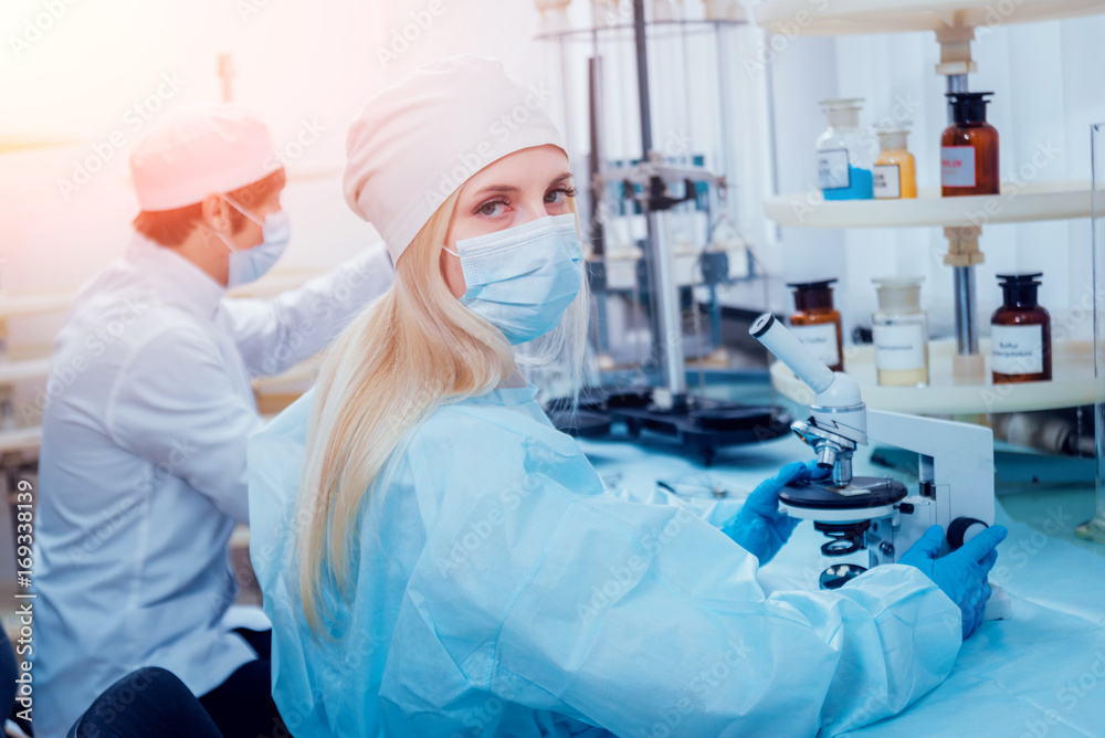 Science technician at work in the laboratory. Science technician at work in the laboratory.