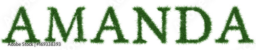 Amanda - 3D rendering fresh Grass letters isolated on whhite background.