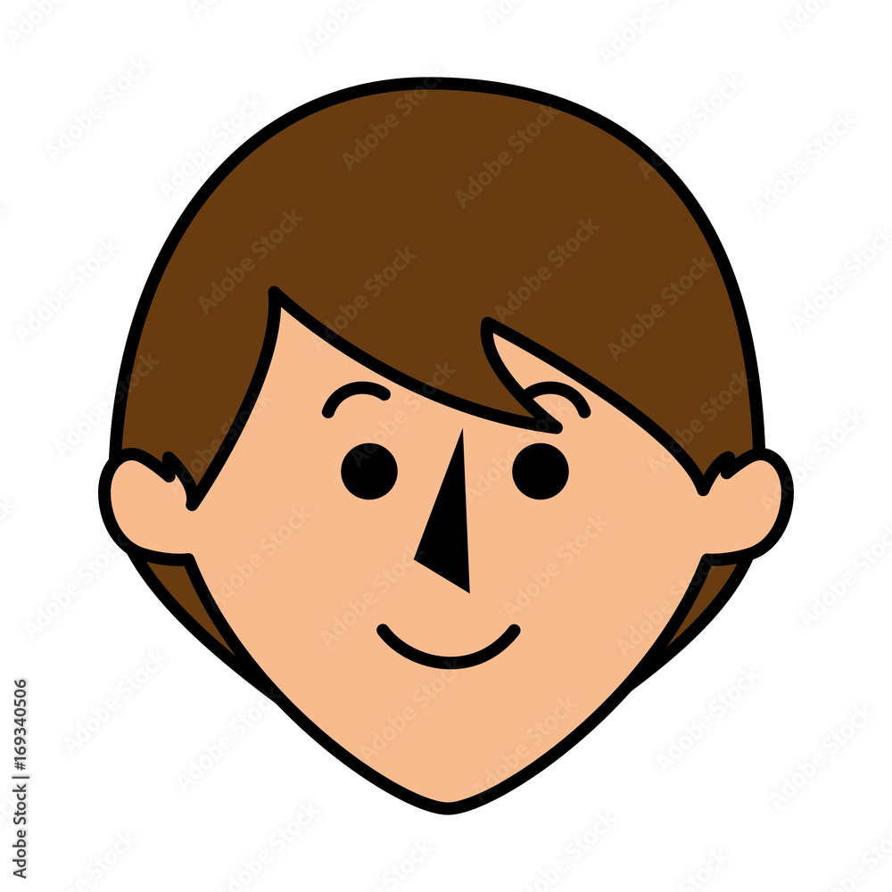 young man head avatar character vector illustration design