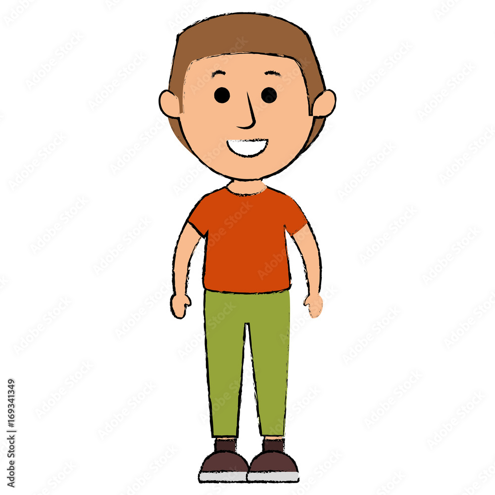 young man avatar character vector illustration design