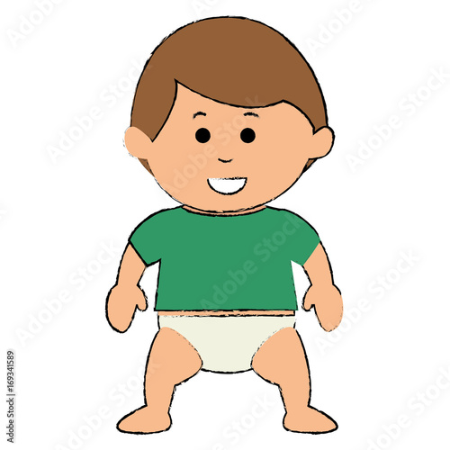 little baby boy character vector illustration design