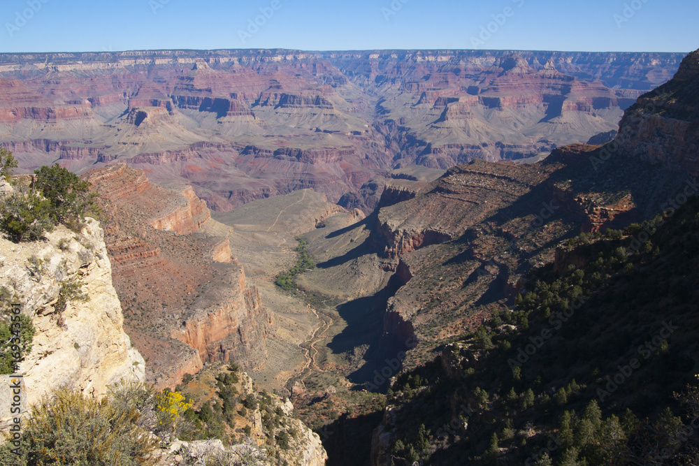 Beautiful cliffs, canyons, and valleys at the Grand Canyon national park, Arizona, USA.