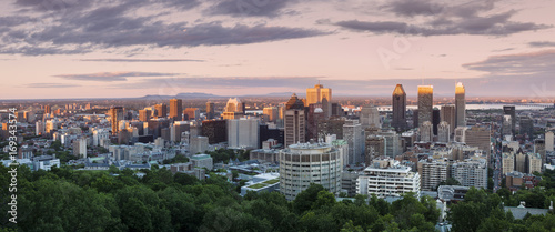 Panorama of Montreal at sunset